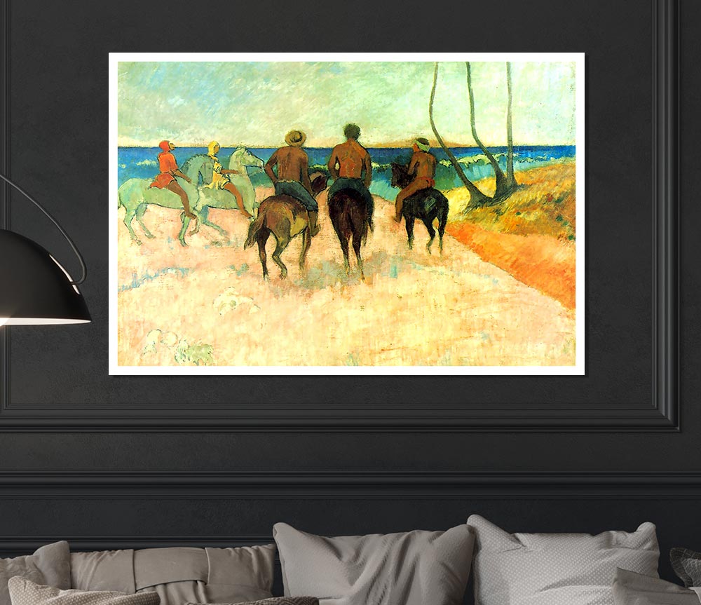 Gauguin Riding On The Beach 2 Print Poster Wall Art