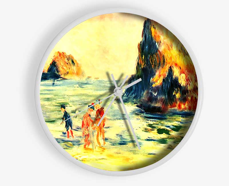 Renoir Rock Cliffs In Guernsey Clock - Wallart-Direct UK