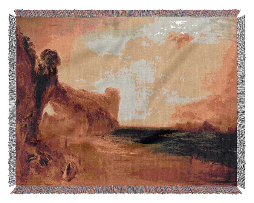 Joseph Mallord Turner Rocky Bay With Figures Woven Blanket