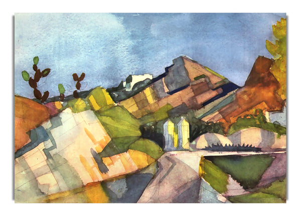 Rocky Landscape By August Macke