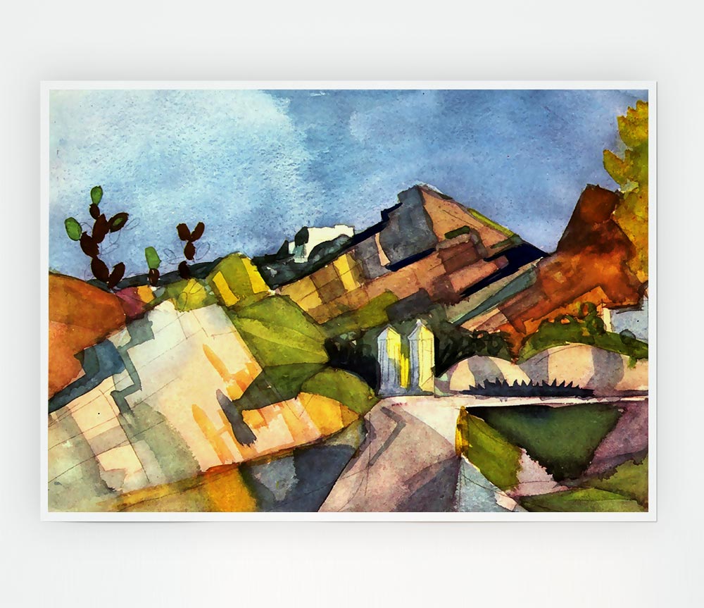 August Macke Rocky Landscape Print Poster Wall Art