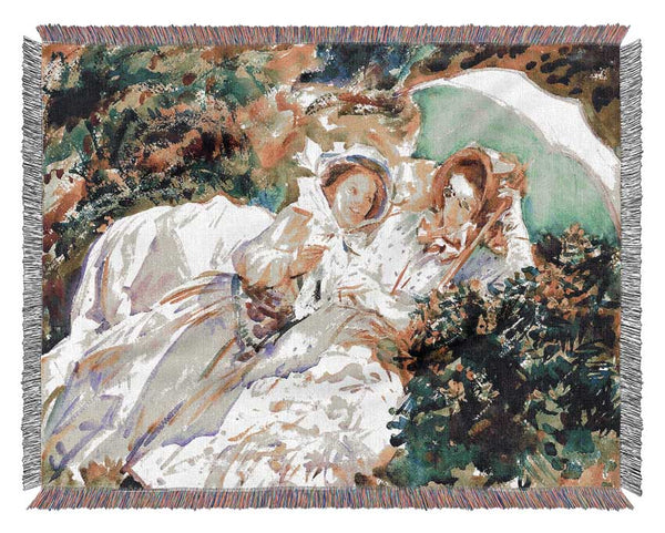 John Singer Sargent Simplon Pass The Tease Woven Blanket