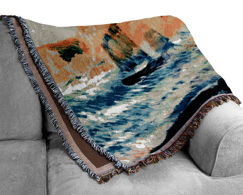 Renoir Sea And Cliffs Woven Blanket