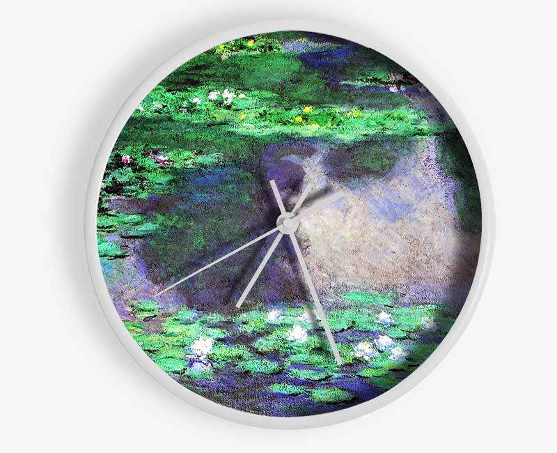 Monet Sea Roses Water Landscape Clock - Wallart-Direct UK