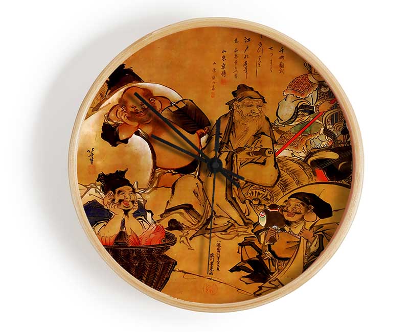 Hokusai Seven Gods Of Fortune Clock - Wallart-Direct UK