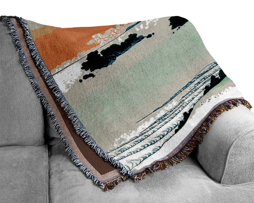 Hokusai Shichiri Beach In Sagami Province Woven Blanket