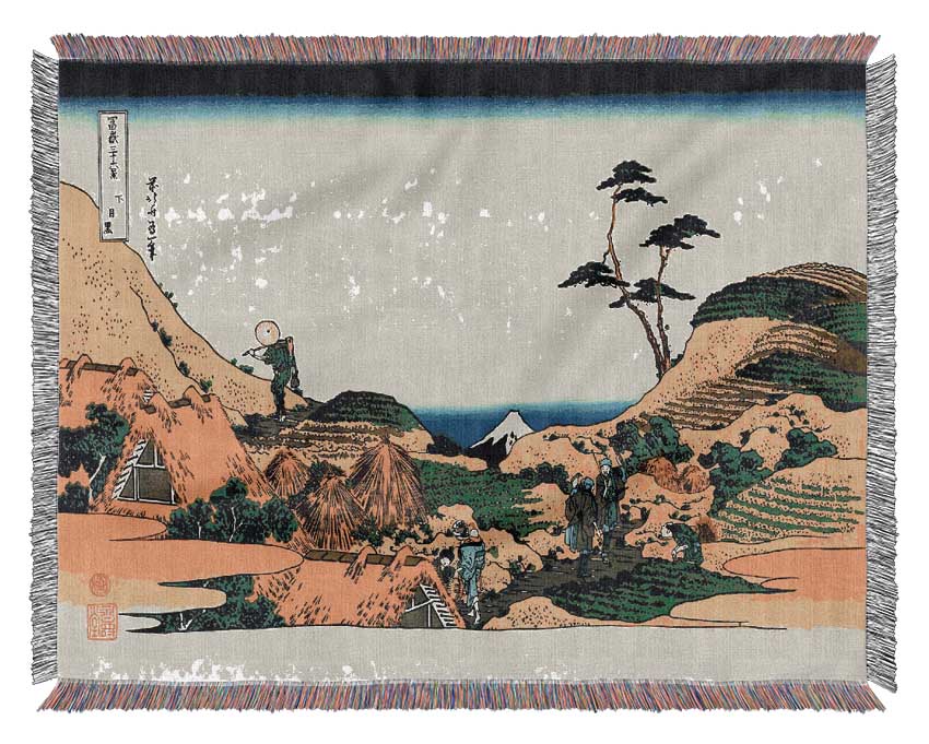 Hokusai Shimomeguro Woven Blanket