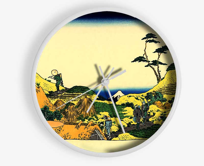 Hokusai Shimomeguro Clock - Wallart-Direct UK