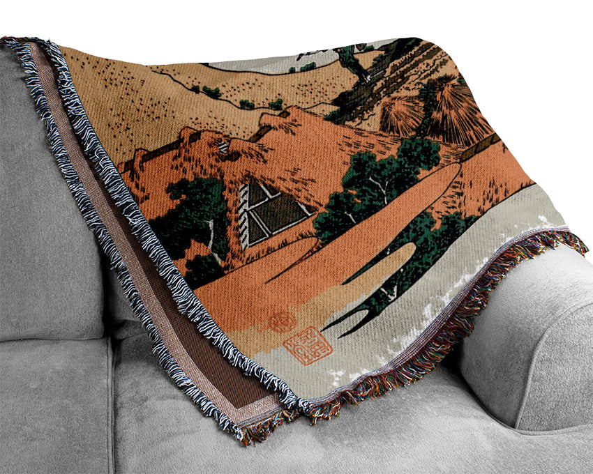 Hokusai Shimomeguro Woven Blanket