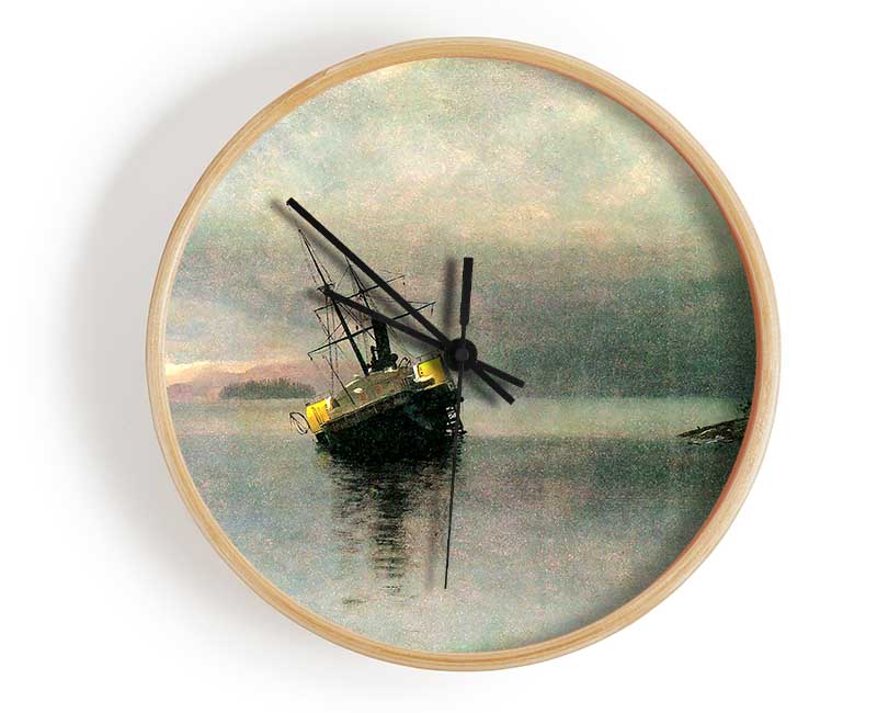 Bierstadt Shipwreck In Loring Bay Alaska Clock - Wallart-Direct UK