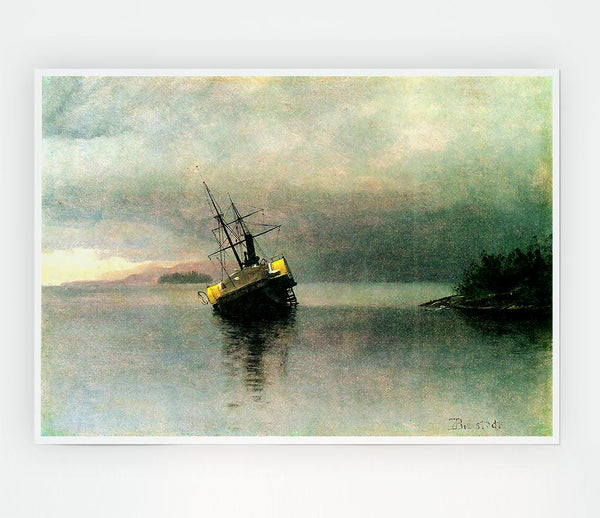 Bierstadt Shipwreck In Loring Bay Alaska Print Poster Wall Art