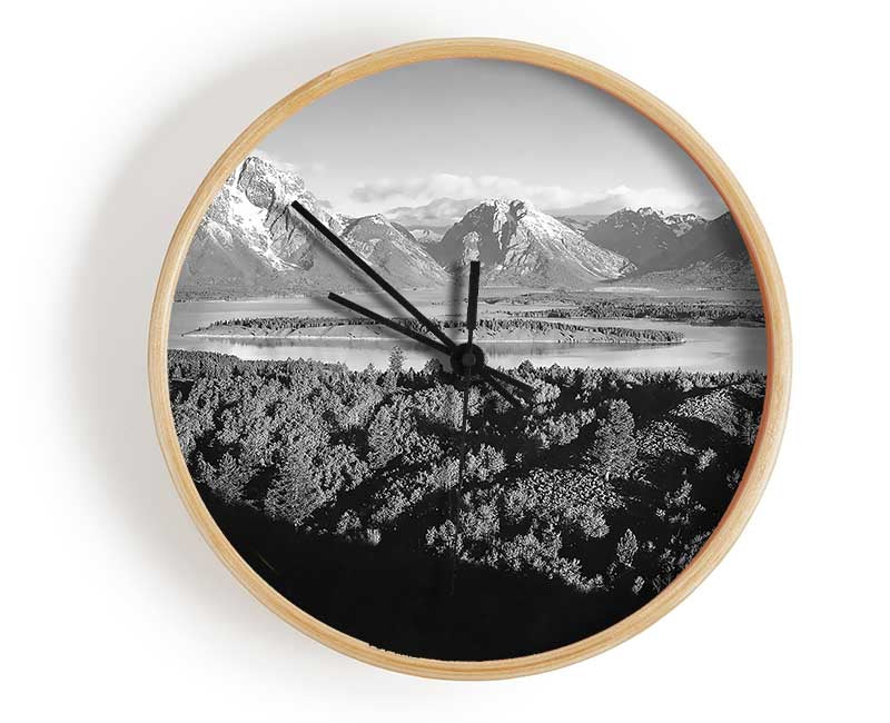 Ansel Adams Signal Hill In Grand Teton Wyoming Clock - Wallart-Direct UK