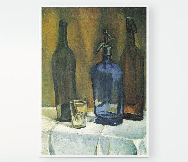 Juan Gris Siphon And Bottles Print Poster Wall Art