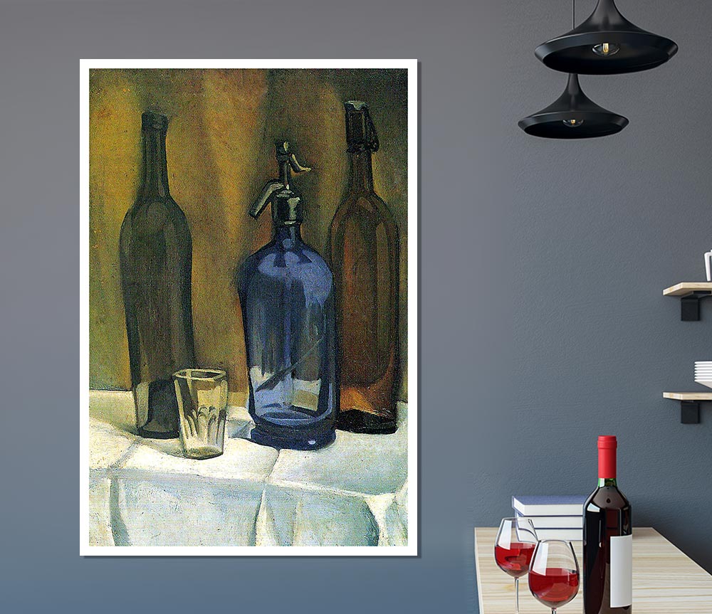 Juan Gris Siphon And Bottles Print Poster Wall Art