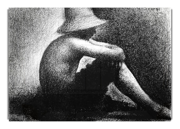 Sitting Boy In Straw Hat By Seurat