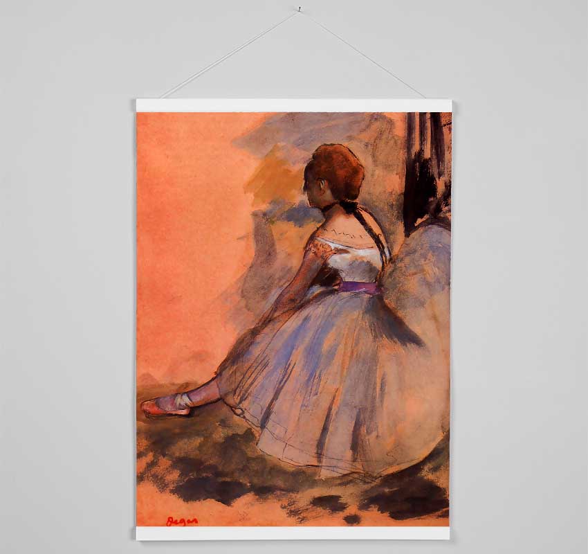 Degas Sitting Dancer With Extended Left Leg Hanging Poster - Wallart-Direct UK