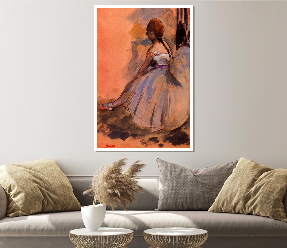 Degas Sitting Dancer With Extended Left Leg Print Poster Wall Art