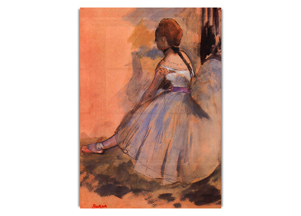 Sitting Dancer With Extended Left Leg By Degas