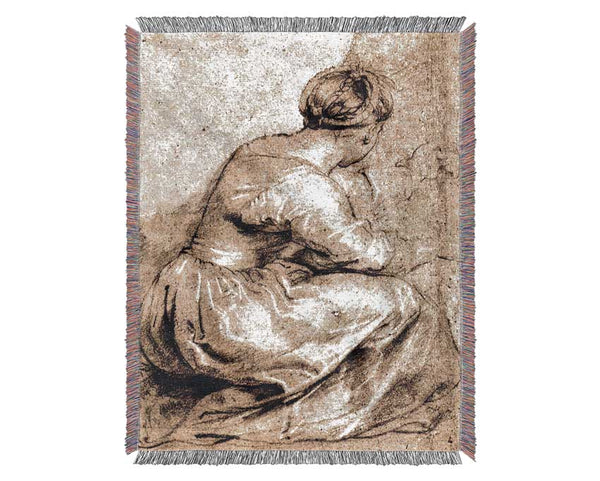 Rubens Sitting Girl Woven Blanket