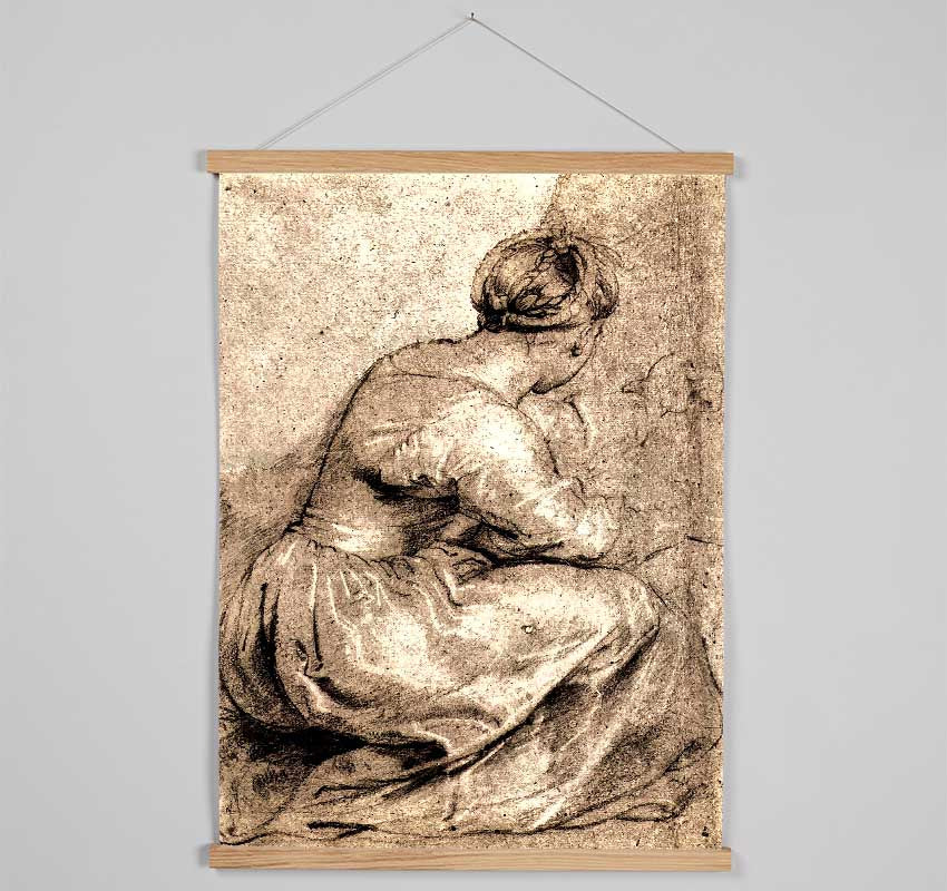 Rubens Sitting Girl Hanging Poster - Wallart-Direct UK