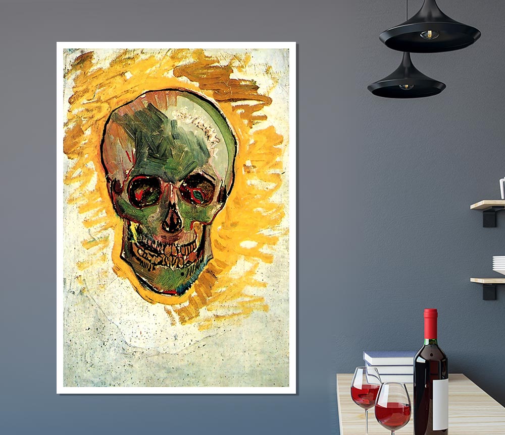 Van Gogh Skull Print Poster Wall Art