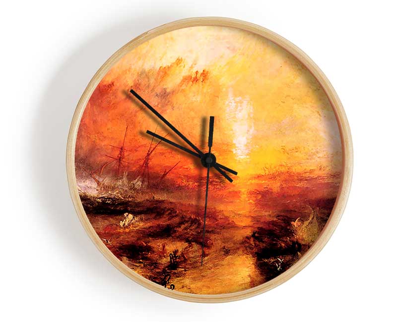 Joseph Mallord Turner Slaves Being Thrown Overboard Typhoon Approaching Clock - Wallart-Direct UK