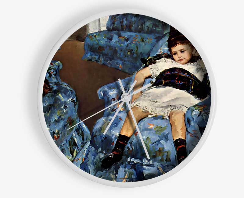 Cassatt Small Girl In The Blue Armchair Clock - Wallart-Direct UK