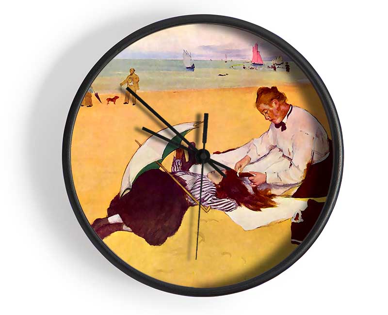 Degas Small Girls On The Beach Clock - Wallart-Direct UK