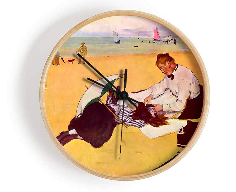 Degas Small Girls On The Beach Clock - Wallart-Direct UK