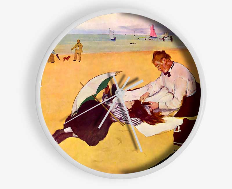 Degas Small Girls On The Beach Clock - Wallart-Direct UK