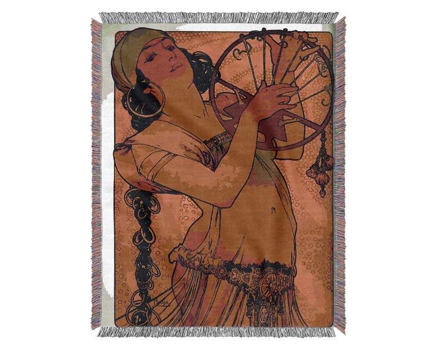 Alphonse Mucha Solome Woven Blanket