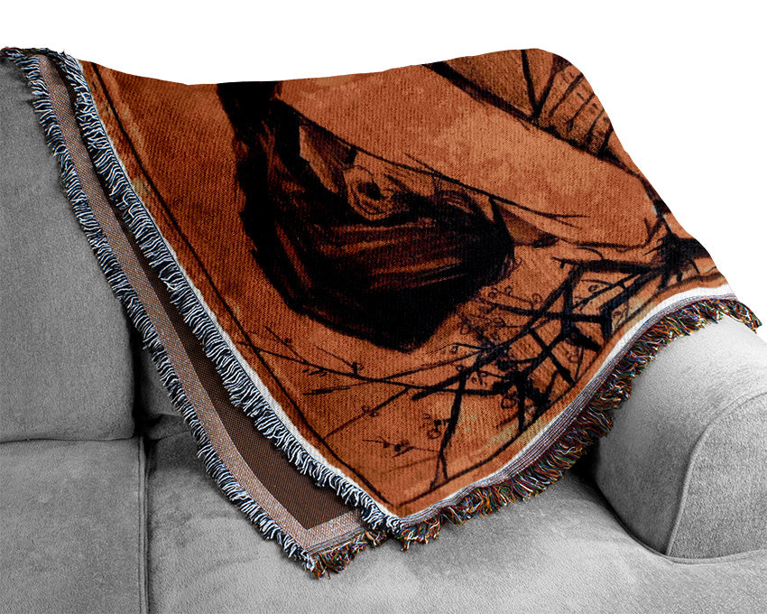 Van Gogh Sorrow 1 Woven Blanket