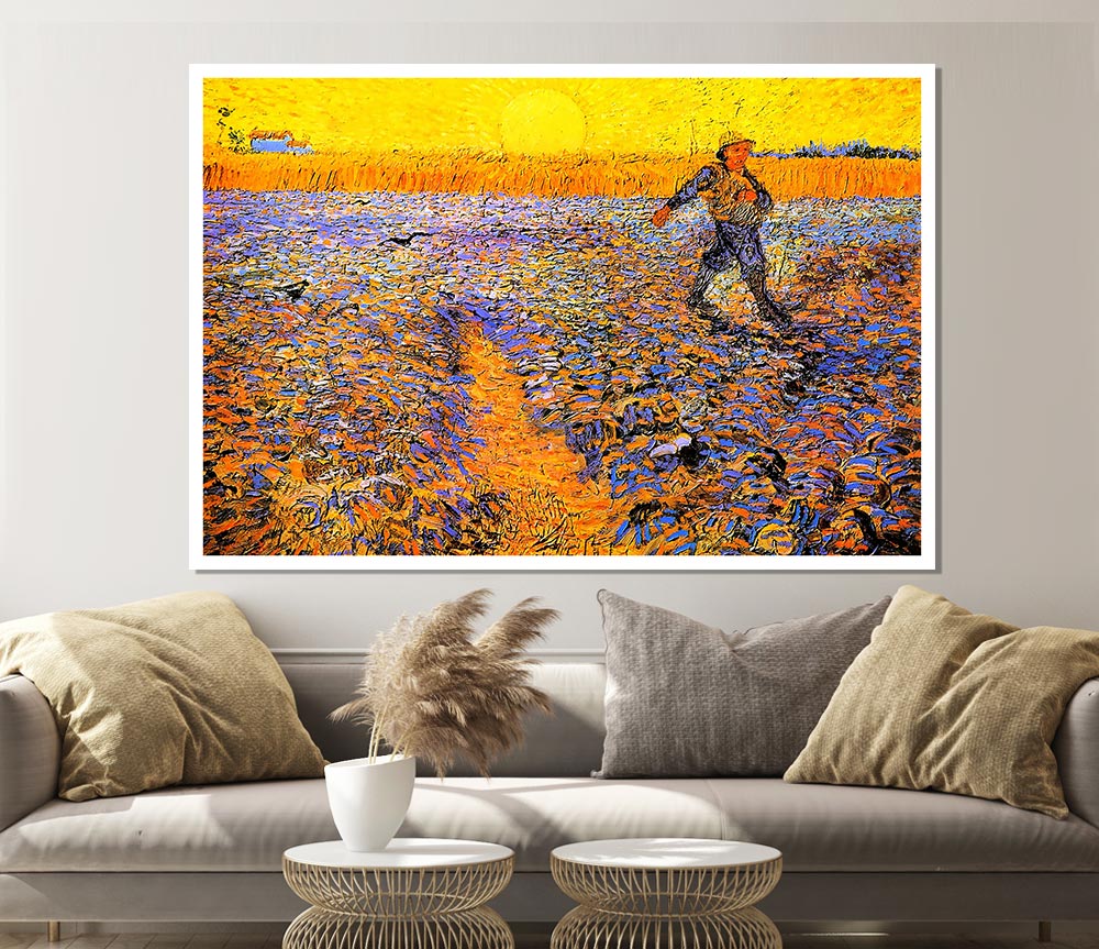 Van Gogh Sower Under The Sun Print Poster Wall Art