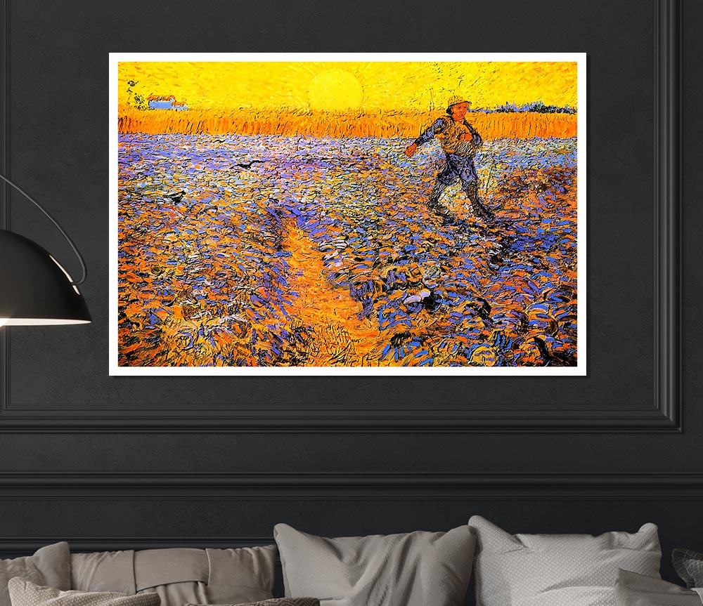 Van Gogh Sower Under The Sun Print Poster Wall Art