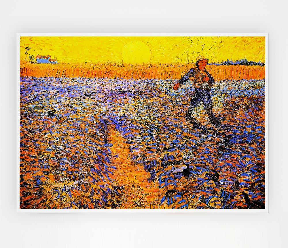 Van Gogh Sower Under The Sun Print Poster Wall Art