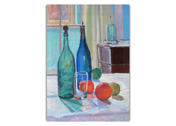 Spencer Frederick Gore   Blue And Green Bottles And Oranges