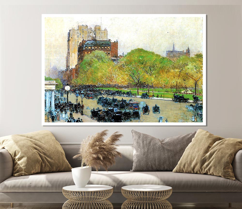 Hassam Spring Morning In The Heart Of The City Print Poster Wall Art