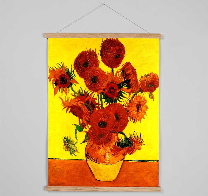 Van Gogh Still Life Vase With Fifteen Sunflowers 3 Hanging Poster - Wallart-Direct UK