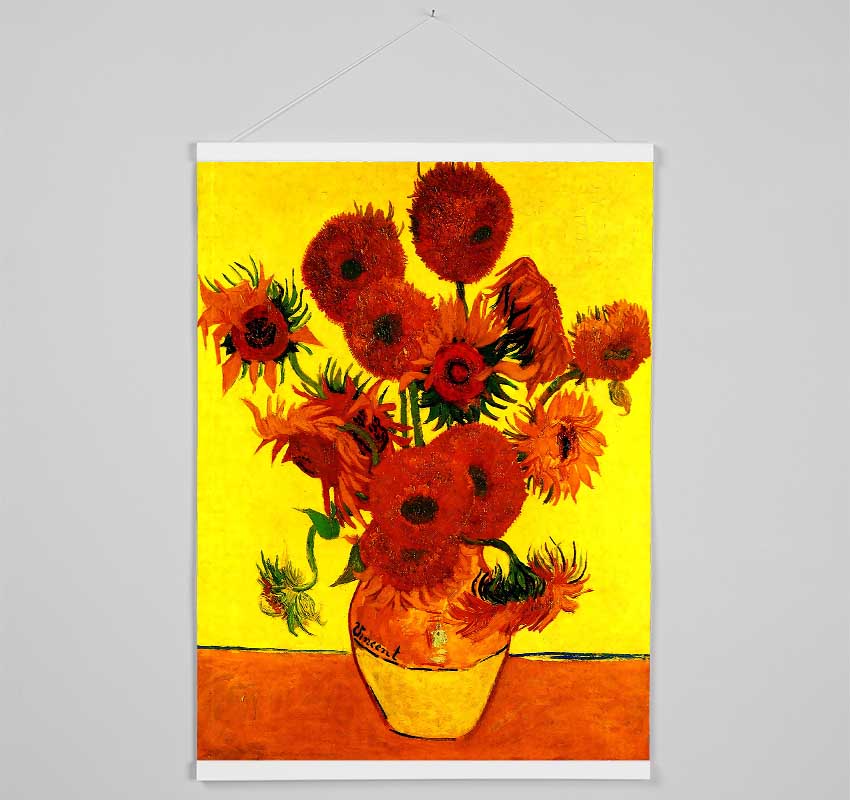 Van Gogh Still Life Vase With Fifteen Sunflowers 3 Hanging Poster - Wallart-Direct UK