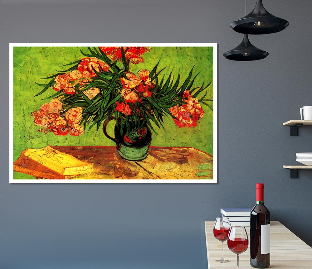 Van Gogh Still Life Vase With Oleanders And Books Print Poster Wall Art