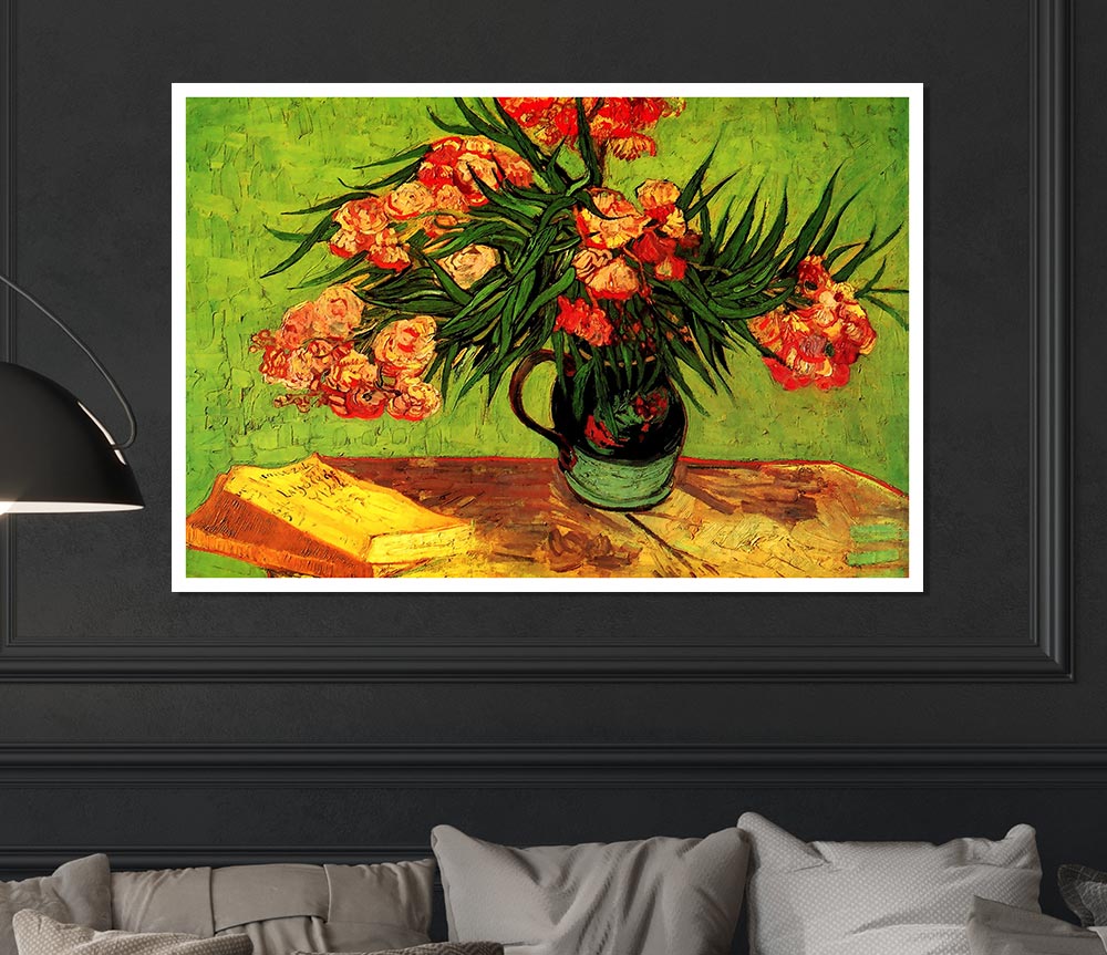 Van Gogh Still Life Vase With Oleanders And Books Print Poster Wall Art