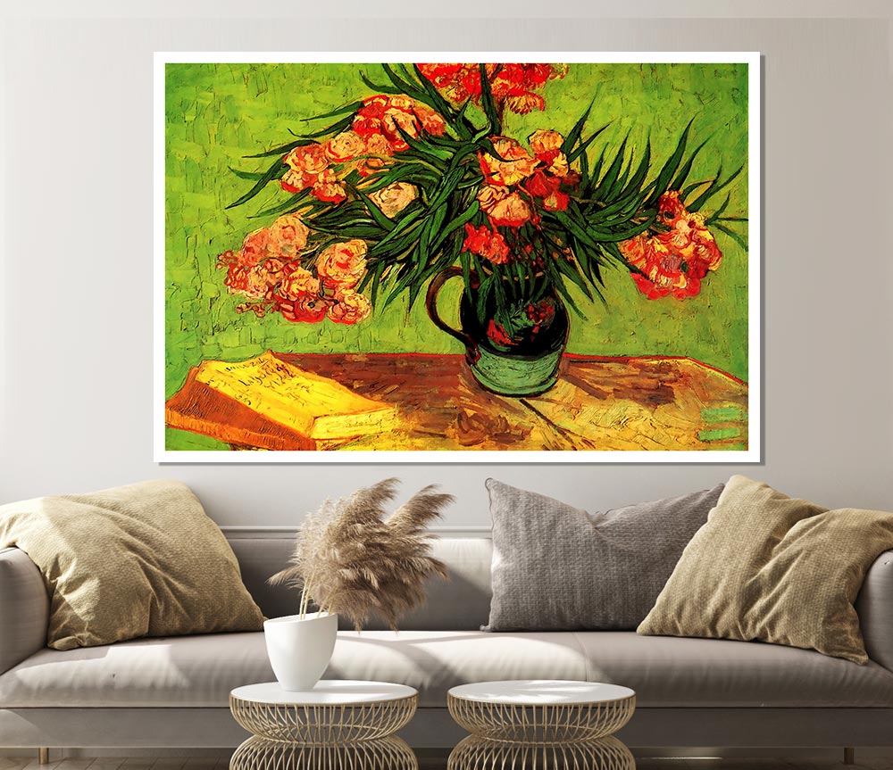 Van Gogh Still Life Vase With Oleanders And Books Print Poster Wall Art