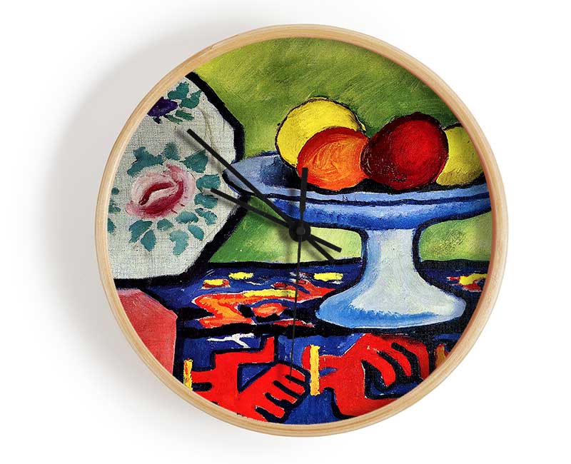 August Macke Still Life With Apple Peel And A Japanese Fan Clock - Wallart-Direct UK