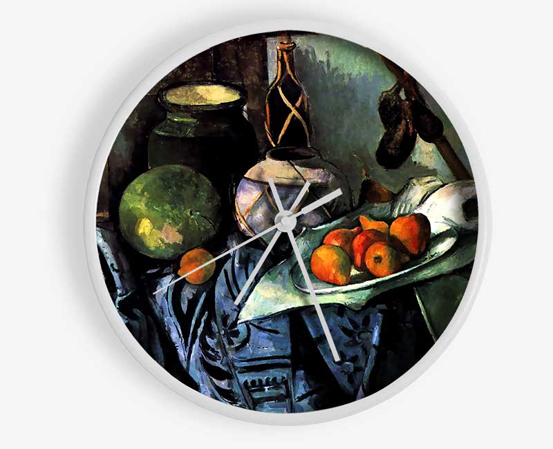 Cezanne Still Life With Eggplant Clock - Wallart-Direct UK