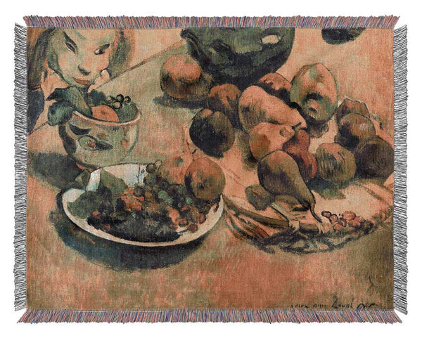 Gauguin Still Life With Fruit Woven Blanket