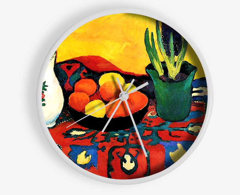 August Macke Still Life With Hyacinthe Clock - Wallart-Direct UK