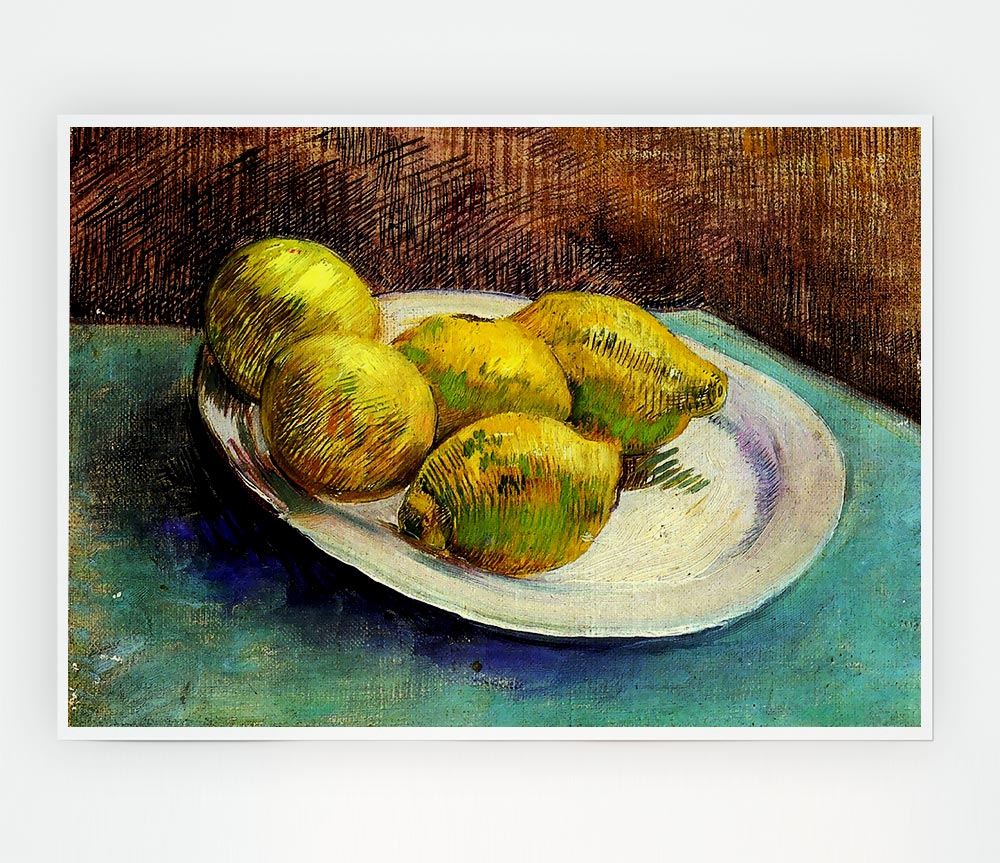 Van Gogh Still Life With Lemons On A Plate Print Poster Wall Art