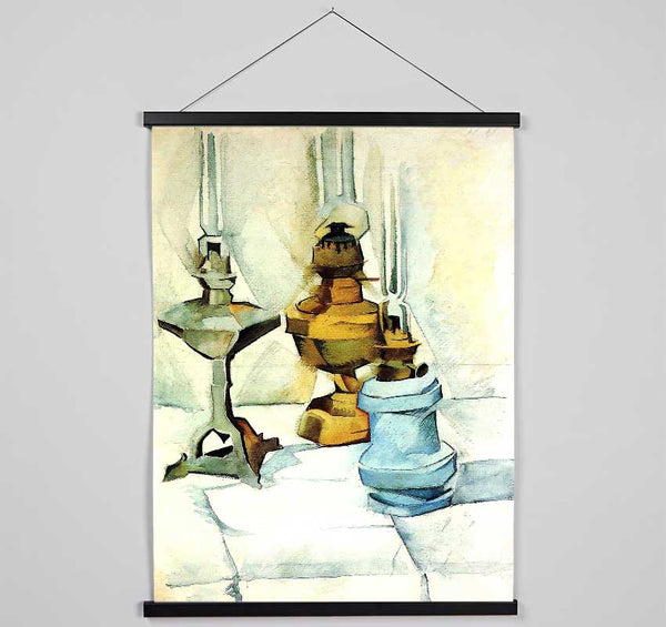 Juan Gris Still Life With Three Lamps Hanging Poster - Wallart-Direct UK