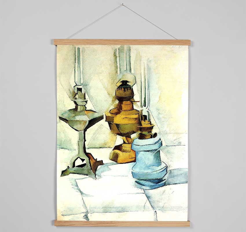 Juan Gris Still Life With Three Lamps Hanging Poster - Wallart-Direct UK