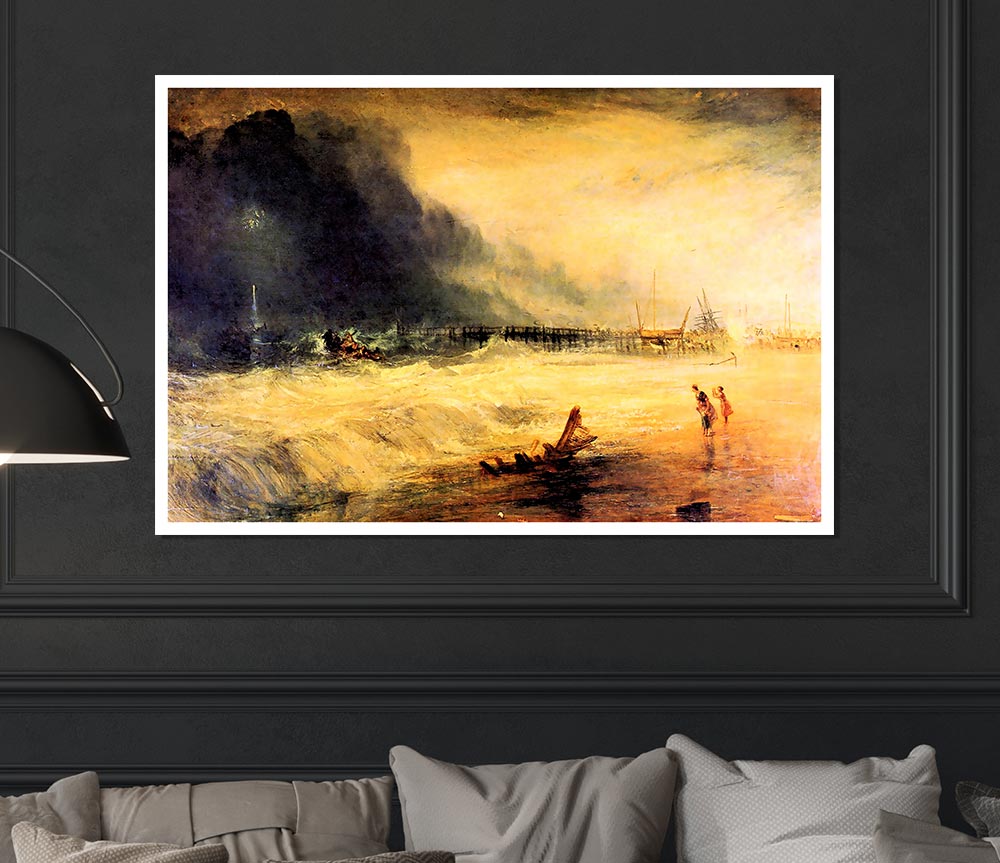 Joseph Mallord Turner Stranded Ship Print Poster Wall Art